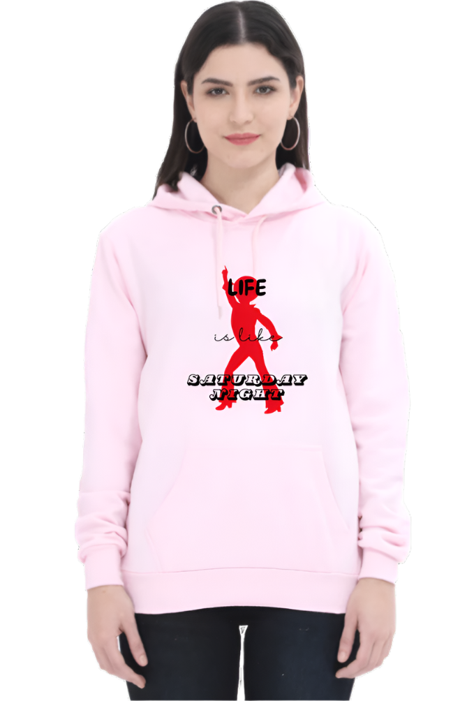 Pink Color Hoodie Sweatshirt for women