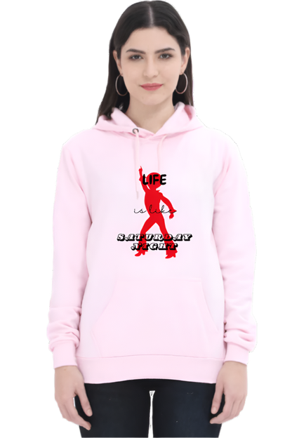 Pink Color Hoodie Sweatshirt for women