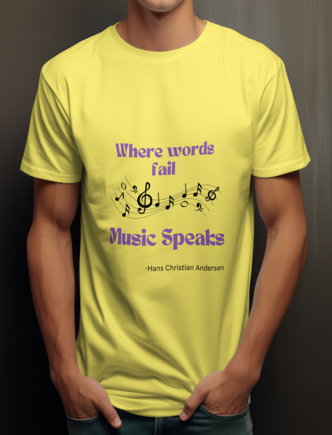 Melody Speaks Quote Printed T-Shirt