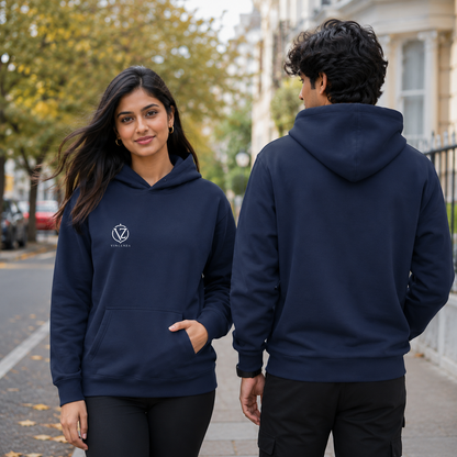 Navy Blue Unisex Pullover Hoodie