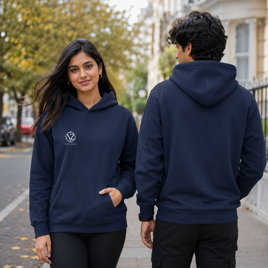 Navy Blue Unisex Pullover Hoodie