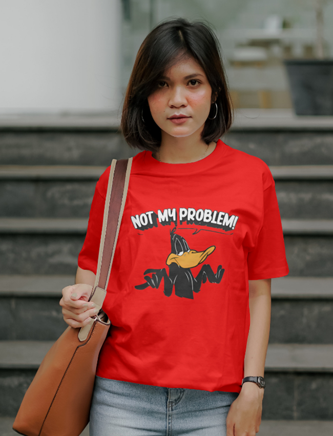 Not My Problem DuckTale Printed Half Sleeve T-Shirt