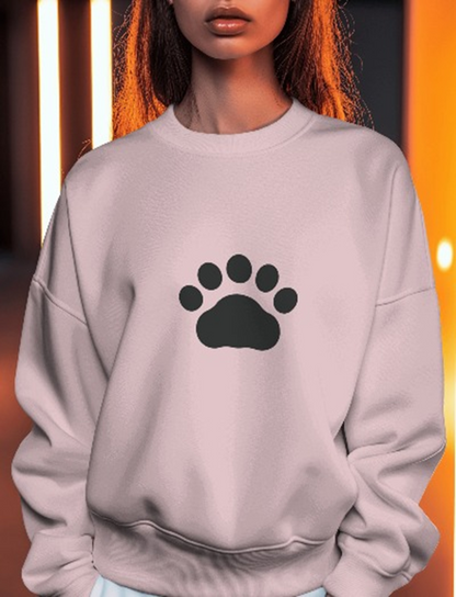 Paw Design Printed Sweatshirt