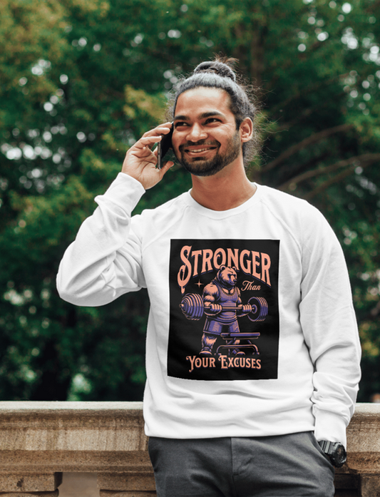 Stronger Gym Bear Printed Sweatshirt