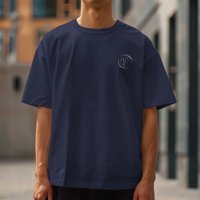 Unisex Terry Oversized Navy Blue Tee