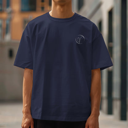 Unisex Terry Oversized Navy Blue Tee