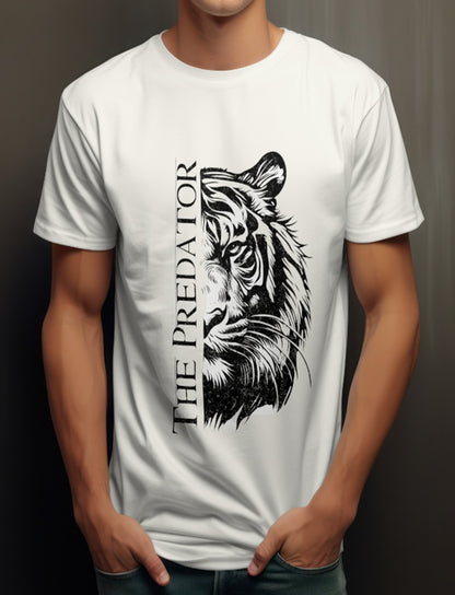 Tiger Illustration Art Printed T-Shirt