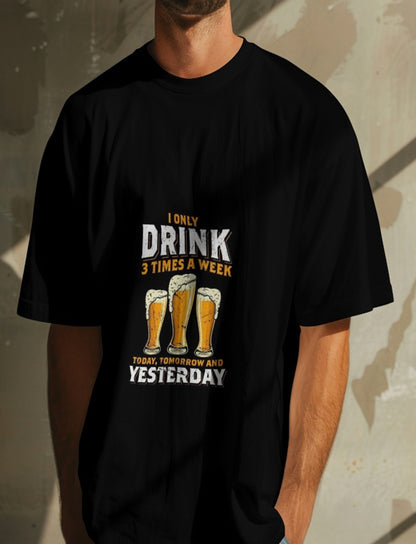 Today Tomorrow Yesterday Oversized Printed Unisexual T-Shirt