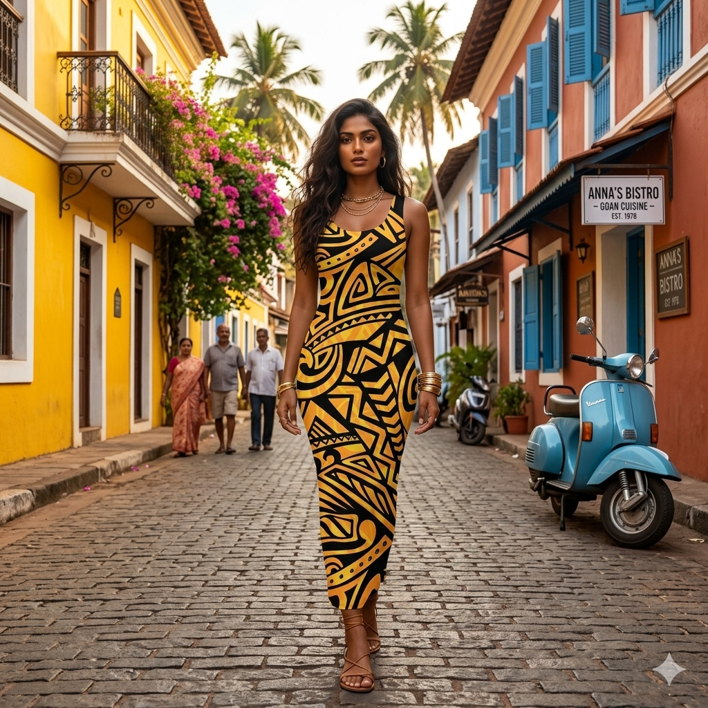 Tribe Pulse Design Bodycon Dress