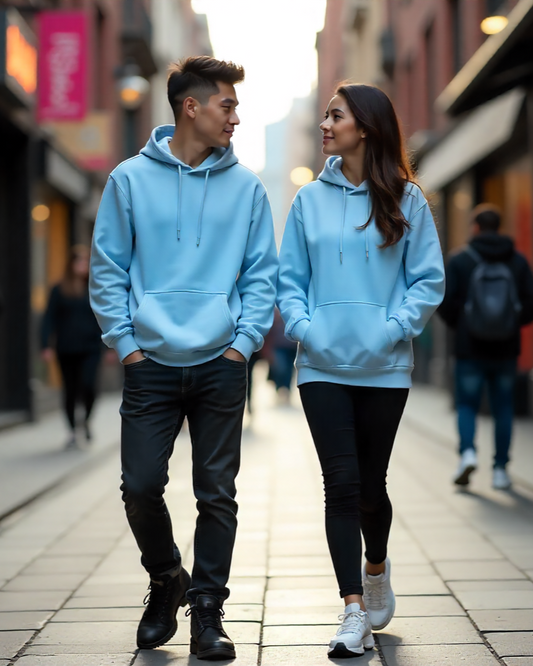 Baby Blue Plain Unisex Hoodie