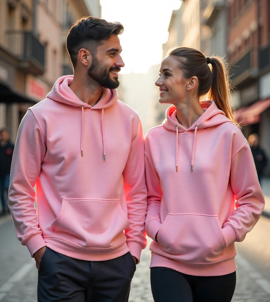 Light Baby Pink Plain Unisex Hoodie