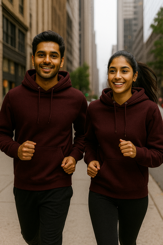 Maroon Plain Unisex Hoodie