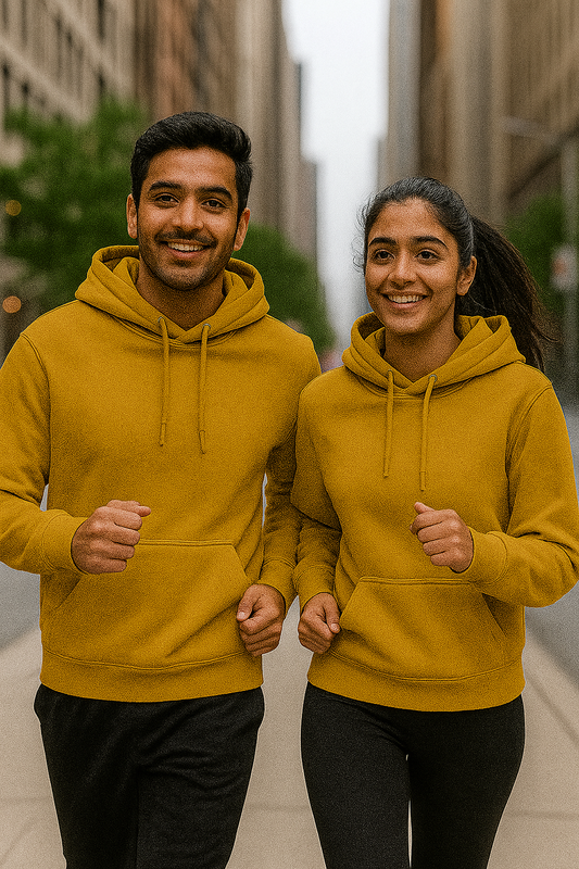 Mustard Yellow Plain Unisex Hoodie