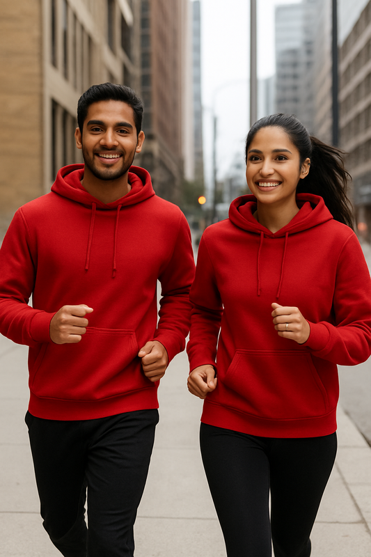 Red Plain Unisex Hoodie