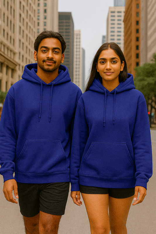 Royal Blue Plain Unisex Hoodie