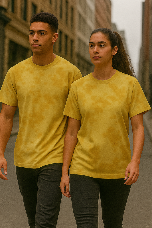 Unisex Yellow Tie Dye Oversized T-Shirt