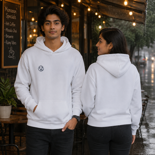 White Unisex Pullover Hoodie
