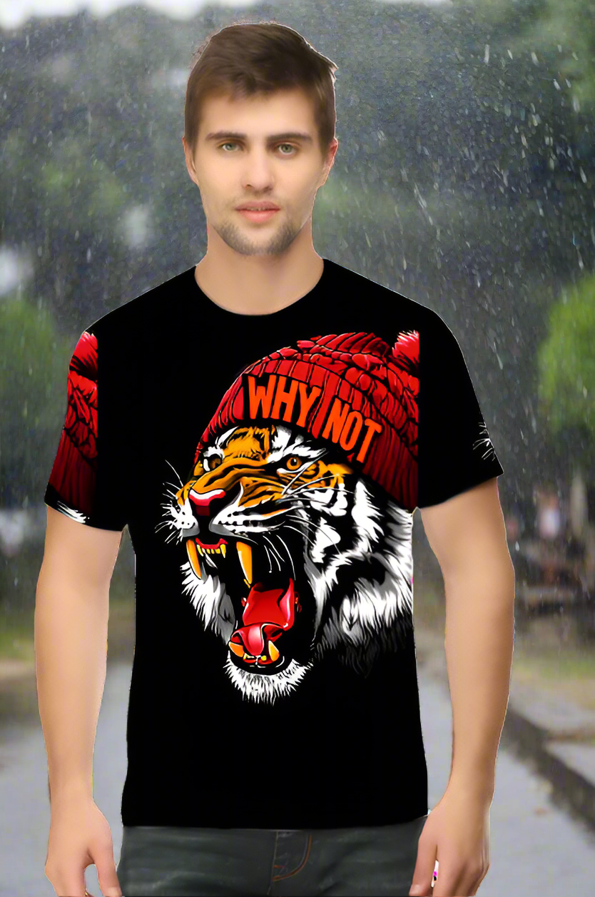 Why Not Tiger Design Printed T-Shirt