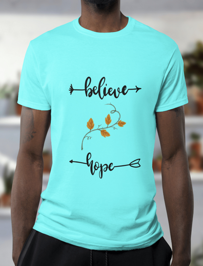 Believe & Hope Quote Printed T-Shirt